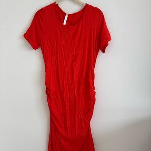 Orange Maternity Bodycon Dress